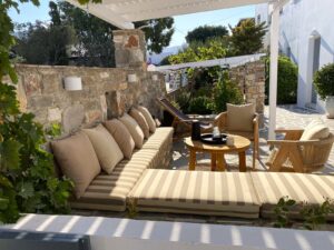 Garden Seating Area at Anixis Studios  Paros